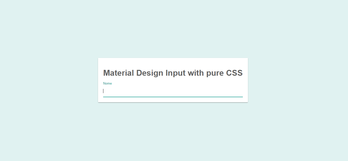 Inputs Materializados com CSS.